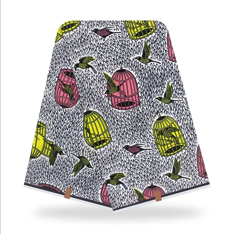 

Новый дизайн птичья клетка 100% хлопок африканский нигерийский Анкара Высокое качество реальный воск печать ткани 6 ярдов Y1116-10