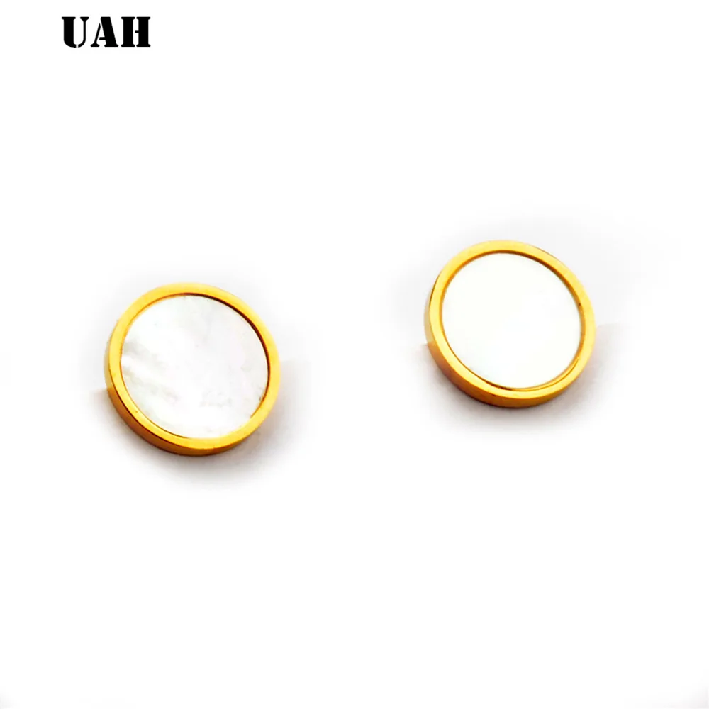 UAH белый корпус акриловые серьги золотого цвета 316L ювелирные изделия из нержавеющей стали подарок на Рождество