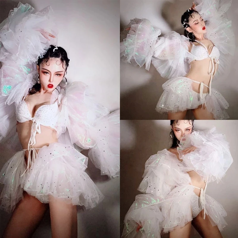 Голографическая звезда прозрачный плащ комплект бикини наряд для празднования