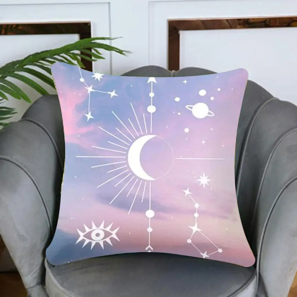 

Printing Cushion Cover Pink Sky Cloud Decorative Pillowcase Polyester Peach Skin Hug Pillowcase Square Peach Skin Hug Pillowcase