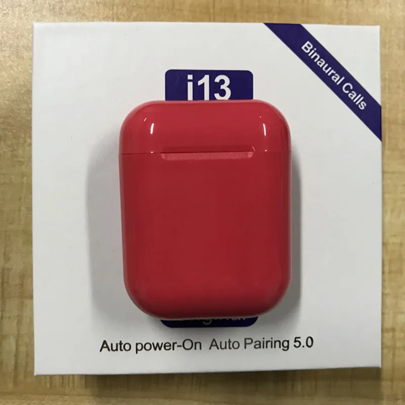 i13 TWS сенсорный контроль беспроводной Bluetooth 5,0 3D бас наушники pk i10 i11 tws не i80 i100 i200 tws - Цвет: RED