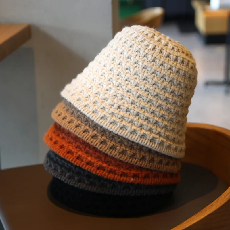 

Панама в Корейском стиле женская, однотонная шерстяная шапка, Повседневная теплая тканевая шляпа в стиле Ins, для осени и зимы
