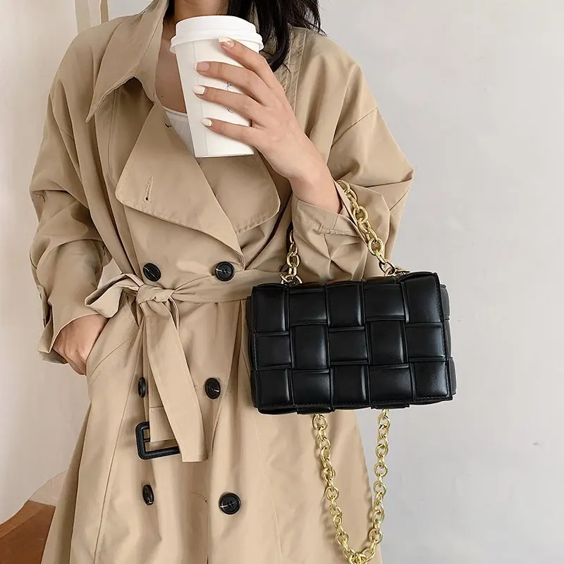

Fashion Women Shoulder Bag Thick Chain Handbag Lady PU Leather Crossbody Bags Female Trend Hand Bag