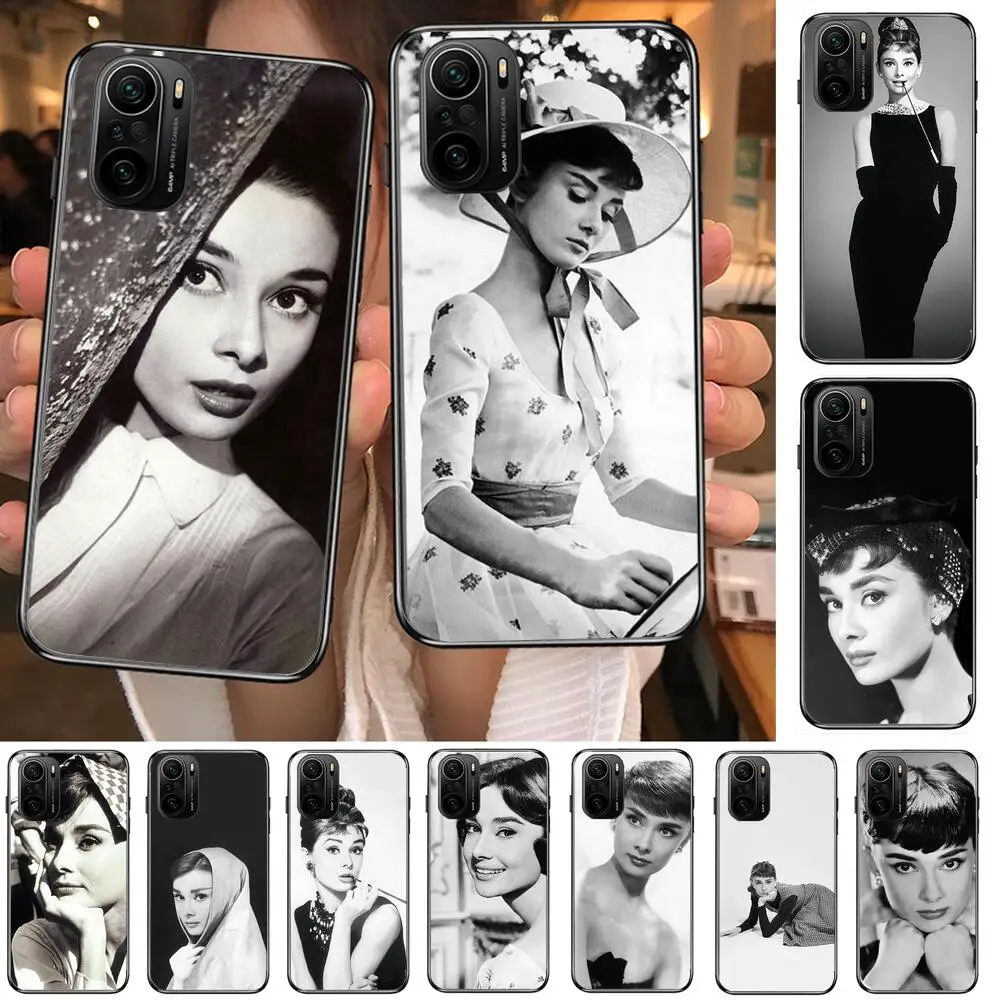 

Famous Elegant Audrey Hepburn Phone Case For xiaomi redmi POCO F1 F2 F3 X3 Pro M3 9C 10T Lite NFC Black Cover Silicone Back Pret