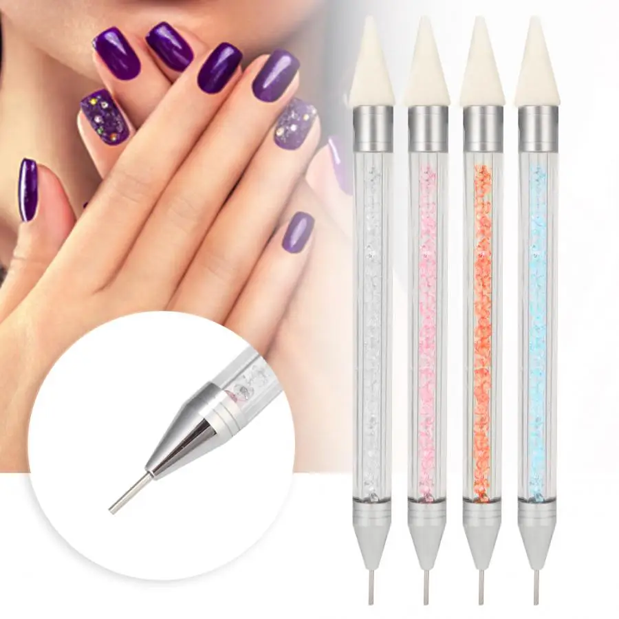 Инструменты для дизайна ногтей двойной ручка удаления бусы из горного хрусталя