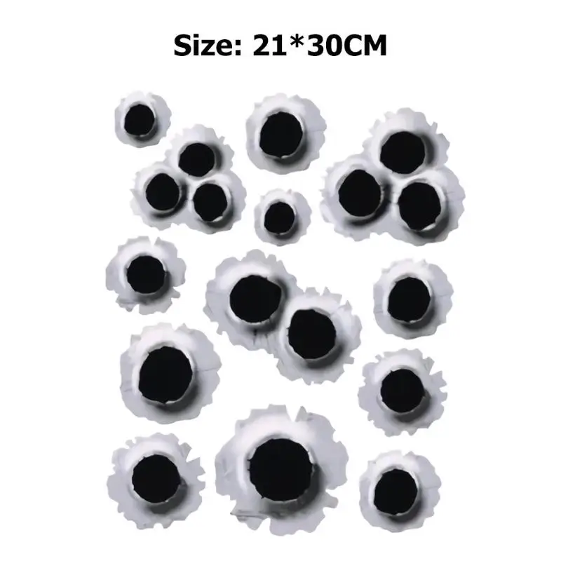 3D пулеобразные наклейки для автомобиля Мотоцикл царапины реалистичные