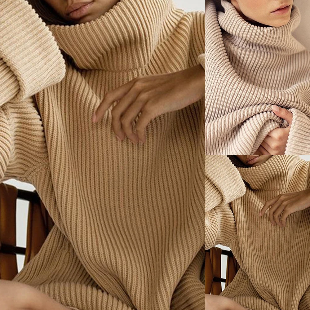 

Вязаный топ, свитер с длинным рукавом на весну и зиму, трикотажная одежда с отложным воротником, однотонные теплые свободные топы оверсайз с длинным рукавом, свитер