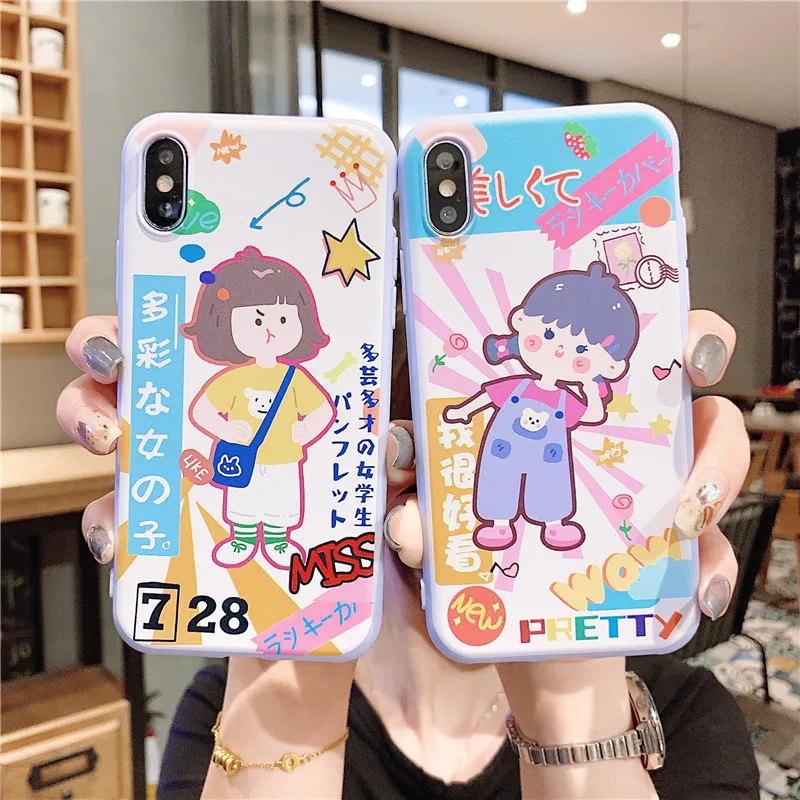 Мультяшный чехол Harajuku для iphone X XS Max XR 11 Pro 6S 7 8 Plus мультяшный Япония|Бамперы| |