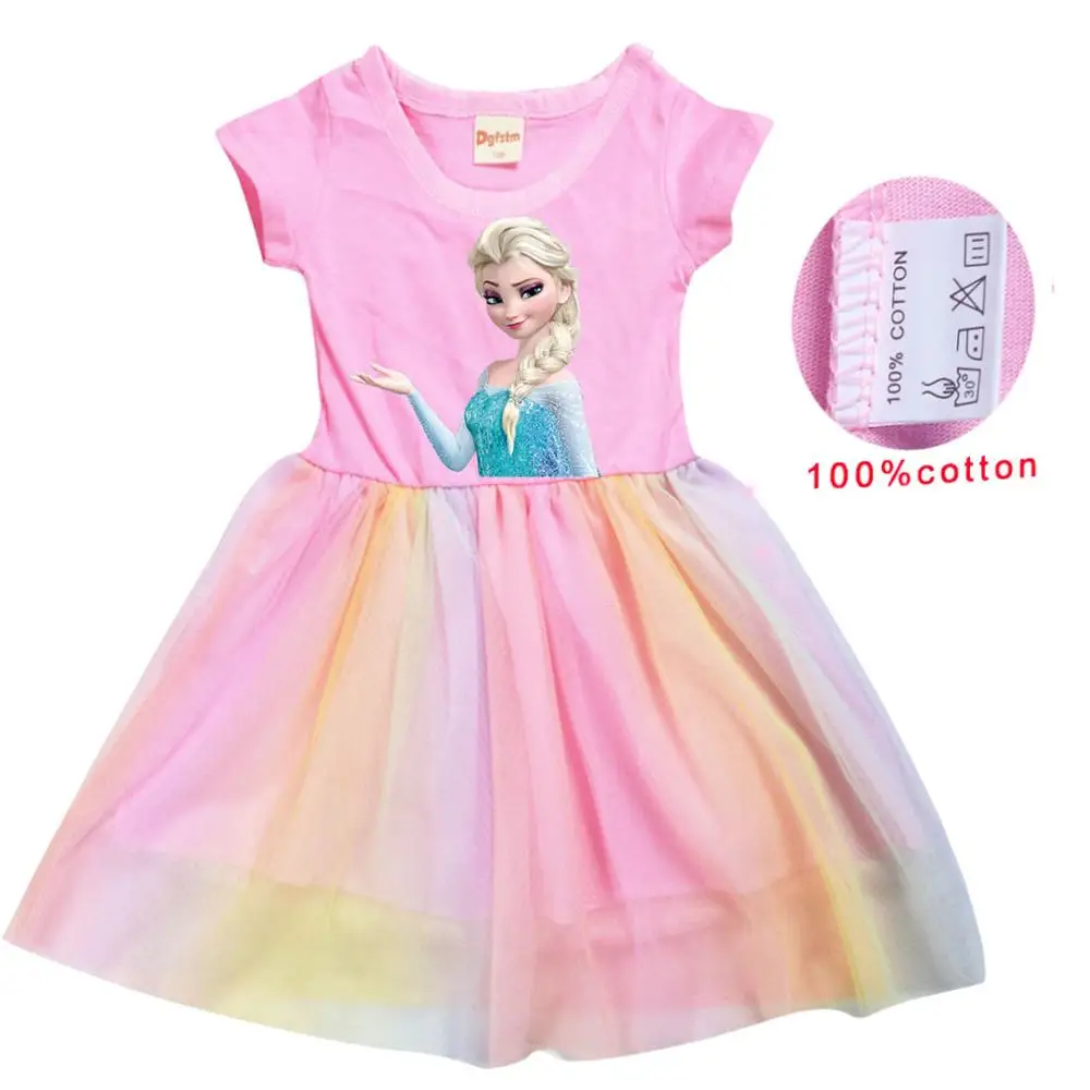Платье принцессы Холодное сердце Disney кружевные платья Эльзы для девочек костюм