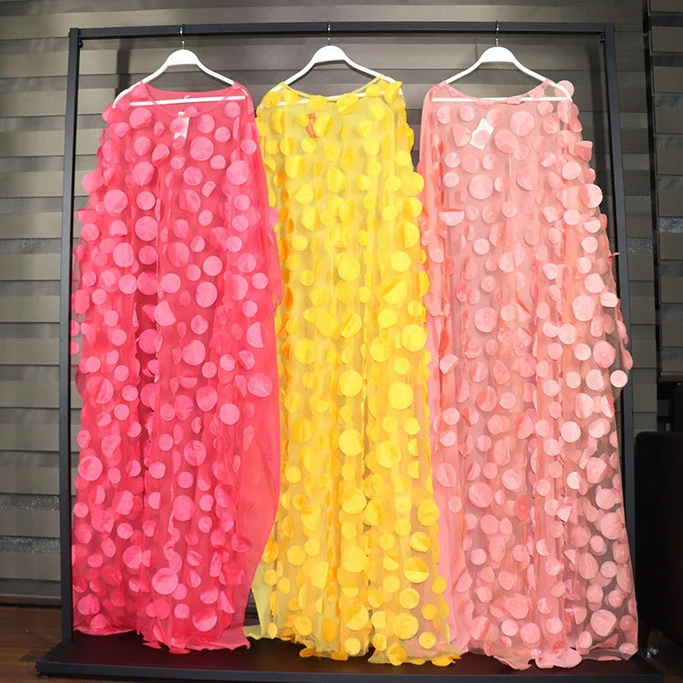 Женское кружевное платье в африканском стиле Длинное свободное с юбкой и