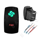 Кулисный Переключатель вентилятора, зеленый и красный светодиодные лампы, лазерная гравировка, кнопка включения-выключения SPST, для ARBCarlingNARVA, кемпинга, перемычки