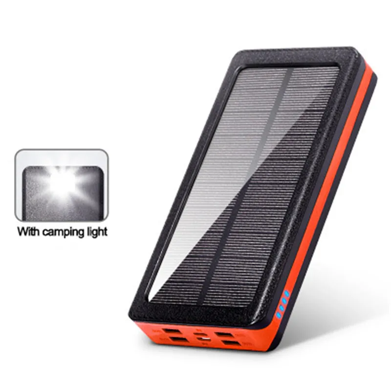 2021 80000mah solar powerbank phone fast charger portable with led light 4 usb ports external battery for xiaomi iphone samsung free global shipping