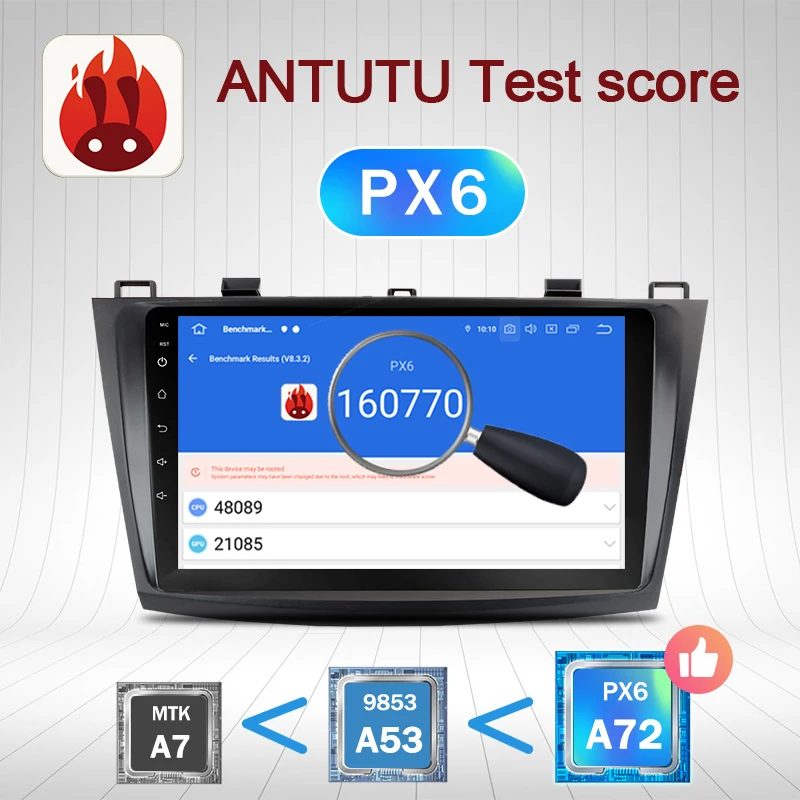 Автомобильный радиоприемник PX6 4G Android 10 умный проигрыватель видео аудио