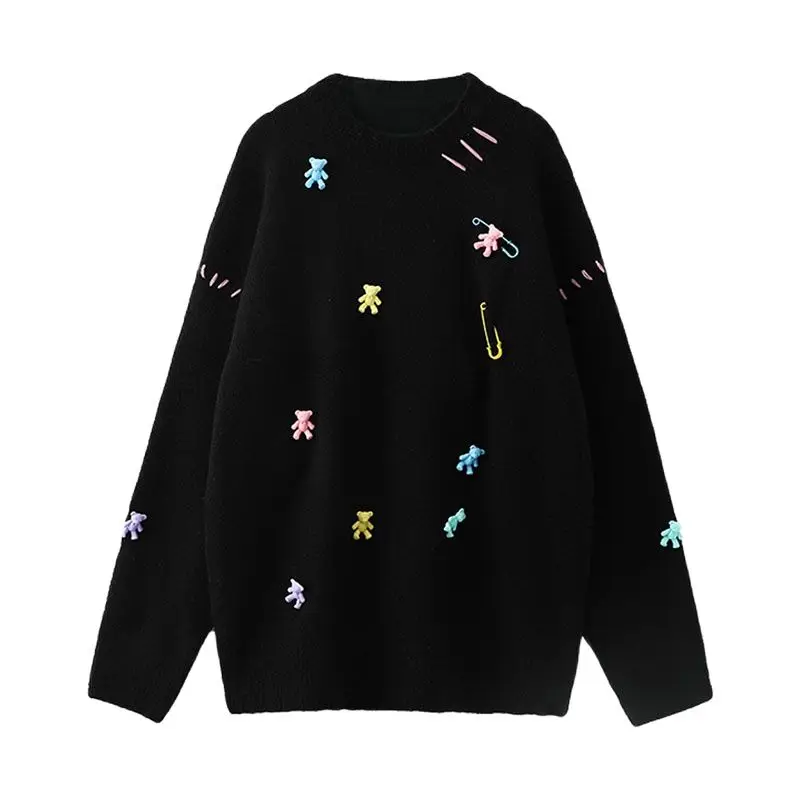 Женский винтажный вязаный свитер пуловеры милая Повседневная зимняя уличная