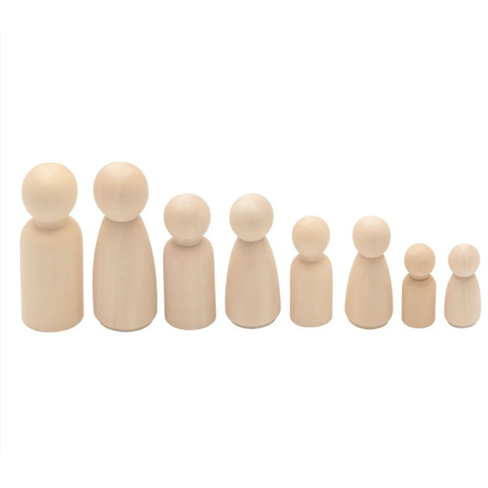 Juego de 50 unids/set de mu&ntilde;ecas masculinas y femeninas de madera, de 35/43/55/65mm, con pintura a Color, decoraciones para cuerpos, juguetes para garabatos-5