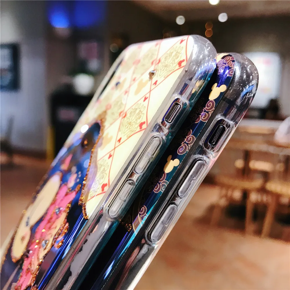 Милый чехол для Iphone 8 Plus 7 6S XR Cattoon блестящая оболочка X XS Max мягкий телефона