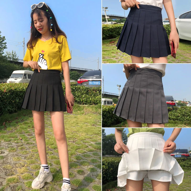 

Plaid Skirt Plaid Summer Women Skirt High Waist Stitching Student Pleated Skirts Women Cute Sweet Girls Dance Mini Skirt