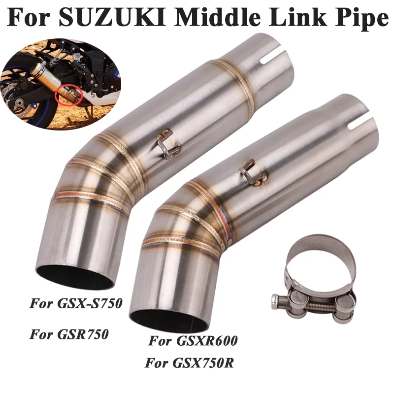 

Slip On For SUZUKI GSXS GSX-S 750 GSR750 BK750 GSXR600 GSX750R 2010 - 2016 L1 L6 Motorcycle Exhaust Escape Middle Tube Link Pipe