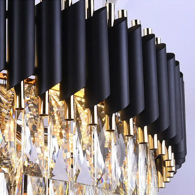 

Good Quality K9 Crystal Chandelier Suspension Lighting Luminaires Hanging Lustre for Restaurant Crystal American Style Lamp