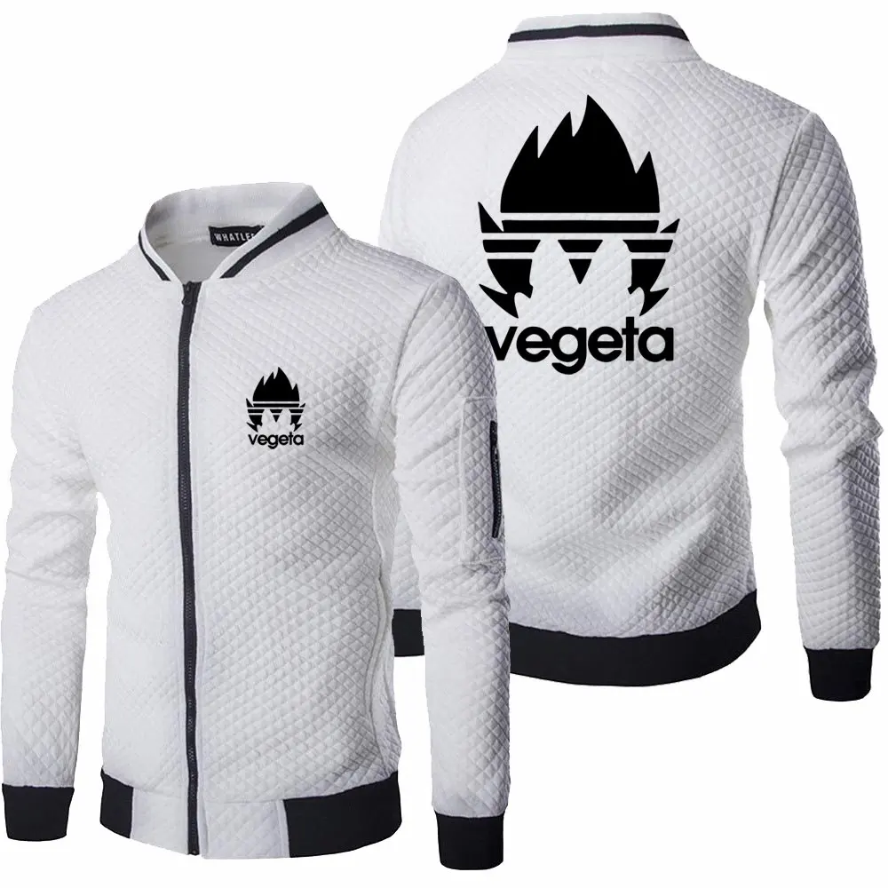 

2021 New Spring Autumn Mens Anime Vegeta Logo Jacket Long Sleeve Hoody Sportswear Casual Zipper Male Sweatshirts Tops 5 Colors