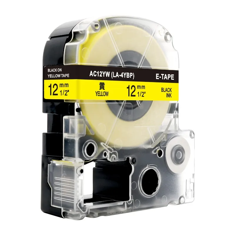 Black on Yellow Unistar SS12KW совместимый с Epson/KingJim SS12KW LC-4WBN 12 мм черный на белом производитель этикеток для LW300 LW400 принтер этикеток - Цвет: Black on Yellow