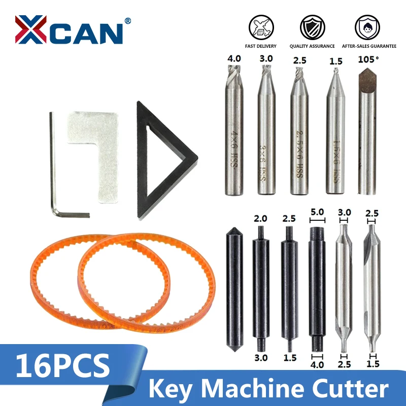 XCAN 16pcs Key Machine Cutter Set with Spare Part for Vertical Key Machine Locksmith Tools Key Machine Parts for Cutting Keys