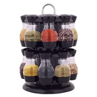 Набор банок для специй с подставкой, 16 шт., ручка из нержавеющей стали с вращением на 360 , прозрачная бутылка для различных приправ, конфет, угощение