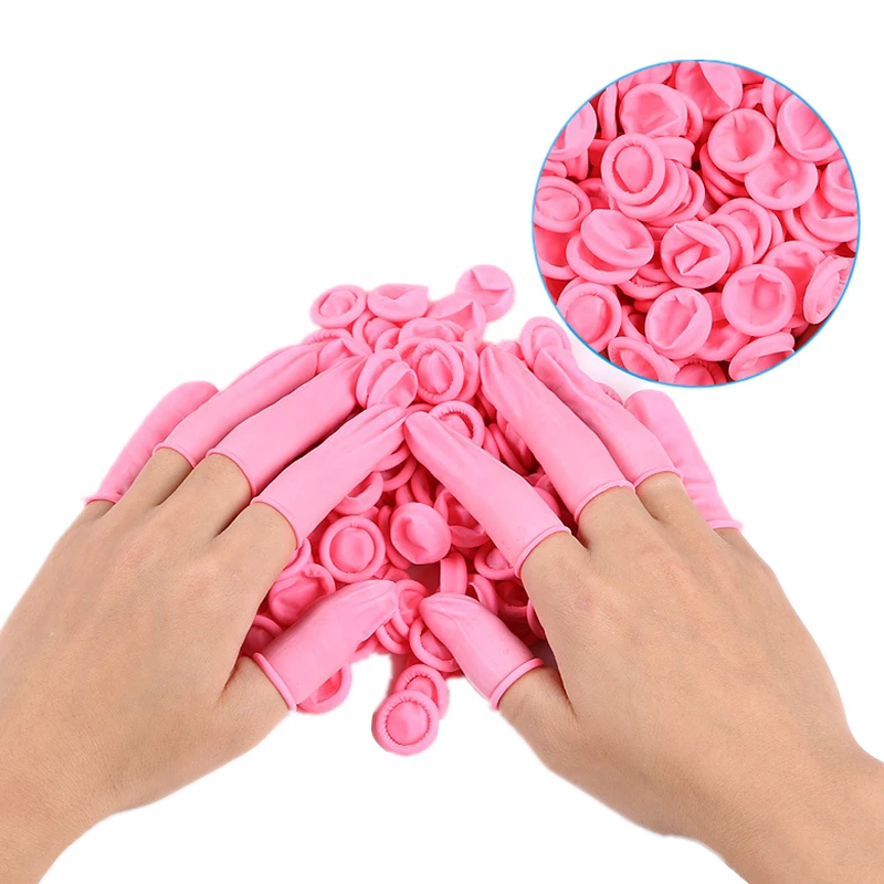 

100pcs Latex Finger Cots Manicure Work Gloves Anti-slip Antistatic Latex Fingertip Fingers Protection Disposable Rubber Covers