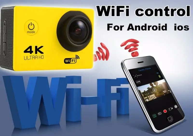 Экшн-камера Go sport camera 4 K Беспроводная С I Send Full HD Универсальная со всеми аксессуарами 16 МП для занятий водным велосипедом