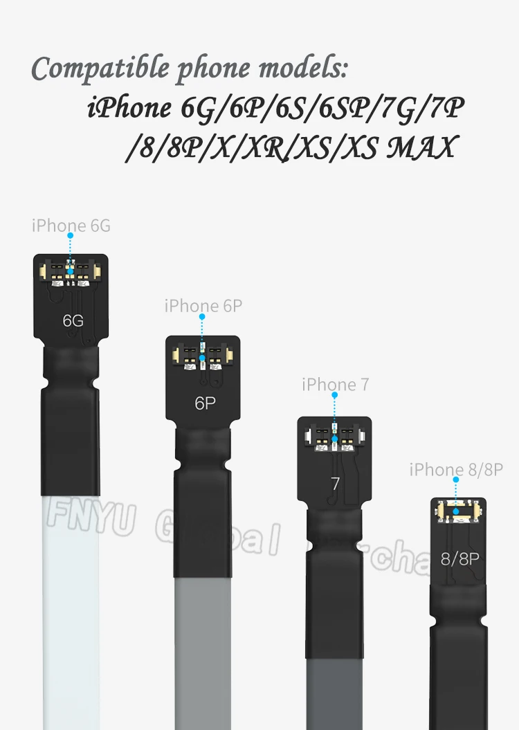 IPhone Boot up Шнур питания для 6 6G 7 7p 8 8p X XS MAX имитирует кабель батареи one touch 4 цвета FPC шнур питания