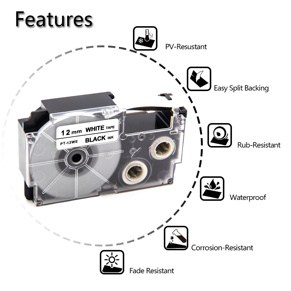 UniPlus Красный принтер лента для Casio этикеток XR 6RD производитель 6 мм картридж