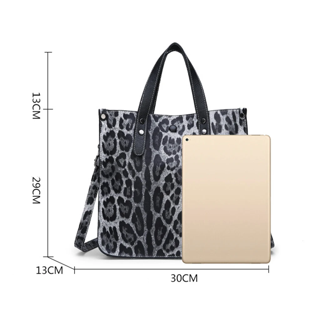 

2pcs /Set Women Leopard shoulder bags Large Capacity Faux Leather Crossbody Shoulder Bag Tote Pouch Son-mother bag
