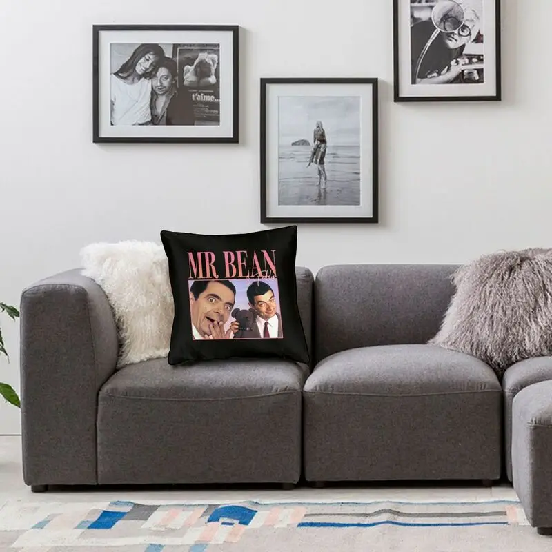 Mr Bean 90'S Retro Style Comedian Pillow Case Home Decorative Humor TV Show British Sitcom Sofa Cushion Cover Square Pillowcase images - 6