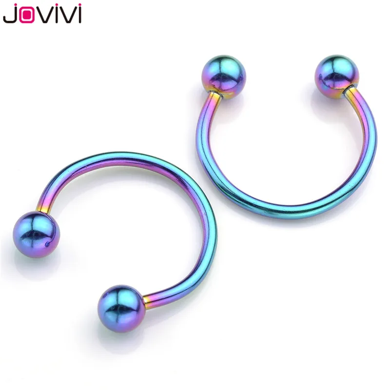 Jovivi Высокое качество 2шт 14Ga(1,6 мм) 5 мм пленочное кольцо с жемчужинами CBR кольцо обруч носовая перегородка тело шпильки сексуальные ювелирные изделия-пирсинг унисекс