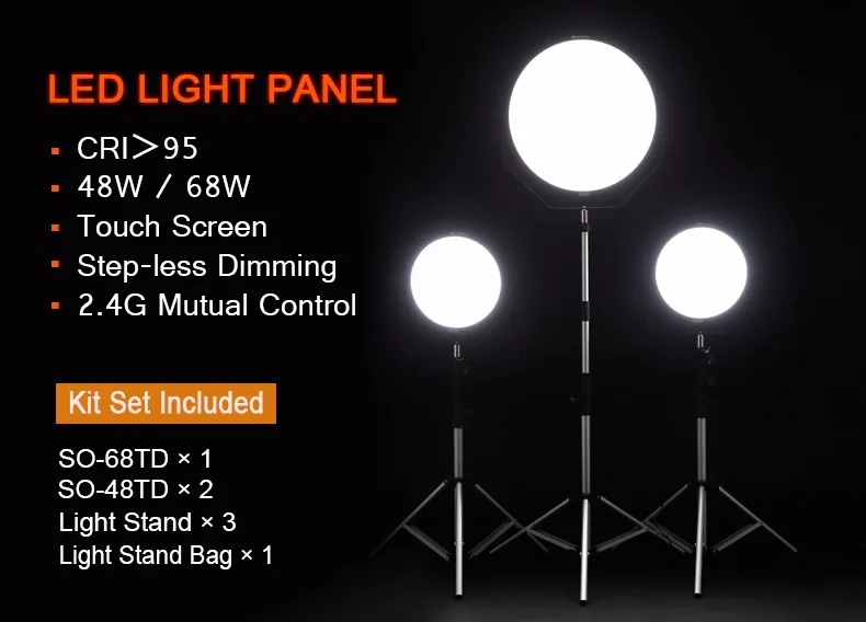 Falcon Eyes SO-48TD * 2pc + SO-68TD 1pc комплект непрерывсветодиодный светодиодной панели с