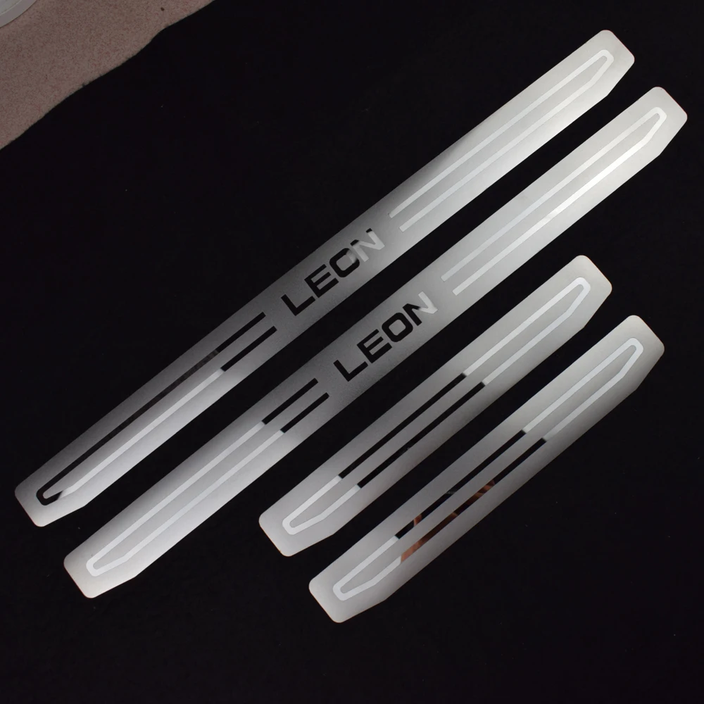 Новый защитный чехол для порога автомобиля LEON накладка из нержавеющей стали на