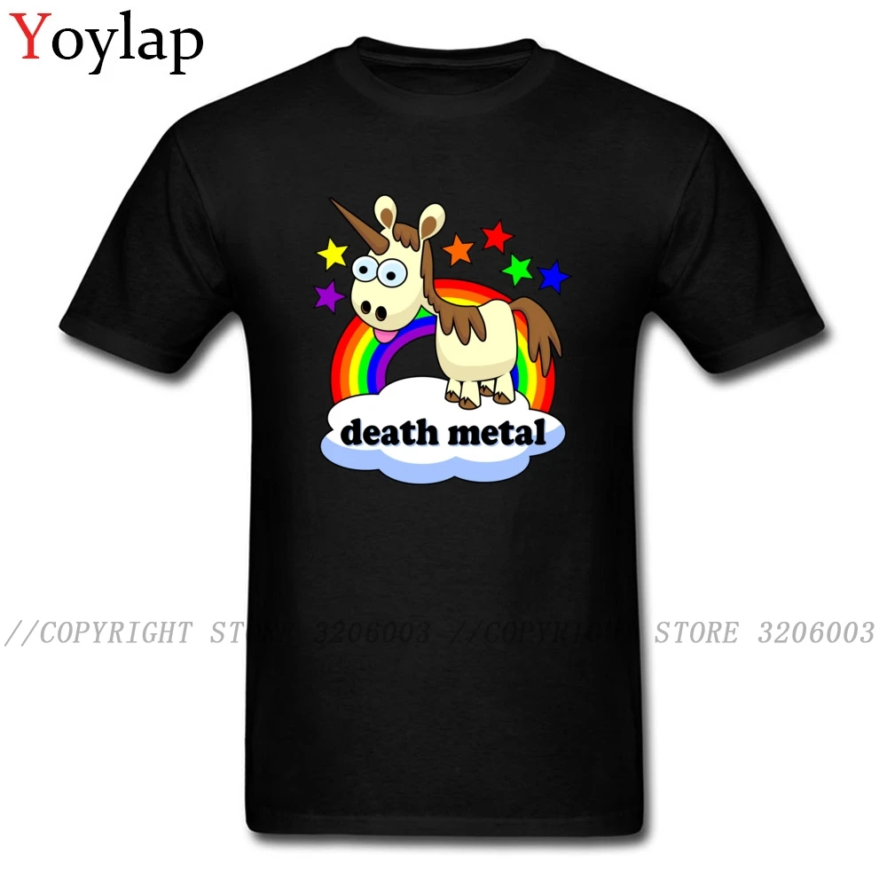 

2018 Interesting Death Black T-shirts Metal Unicorn Cartoon Print Mans Custom Tshirt Lovely Gift Tops Tees For Party