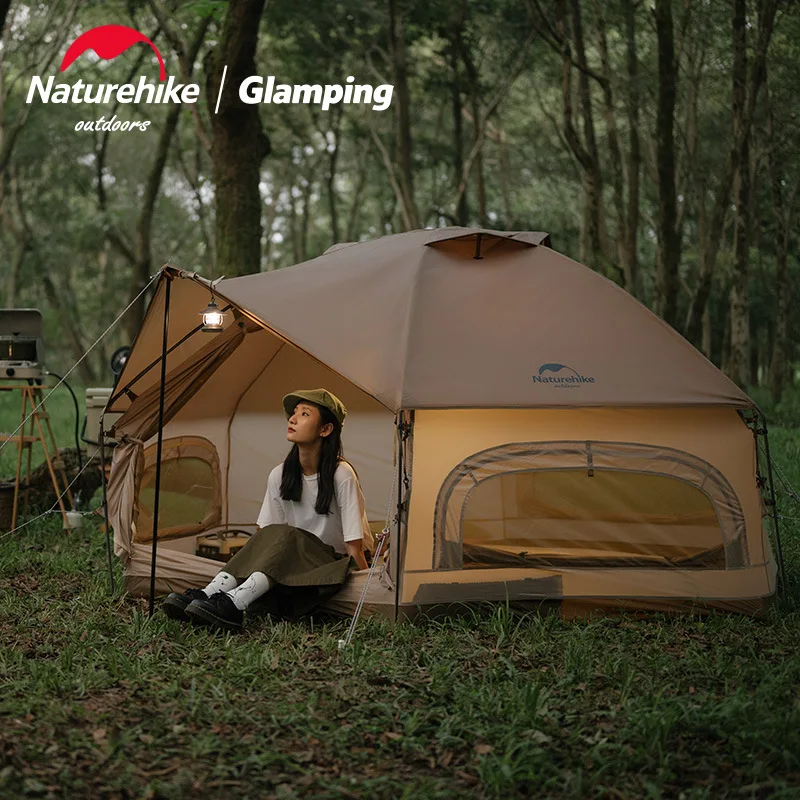 

Naturehike Outdoor MG Hexagonal Camping Tent 3-4 Persons 210T Windproof Family Glamping Travel Mongolianyurts NH21ZP001