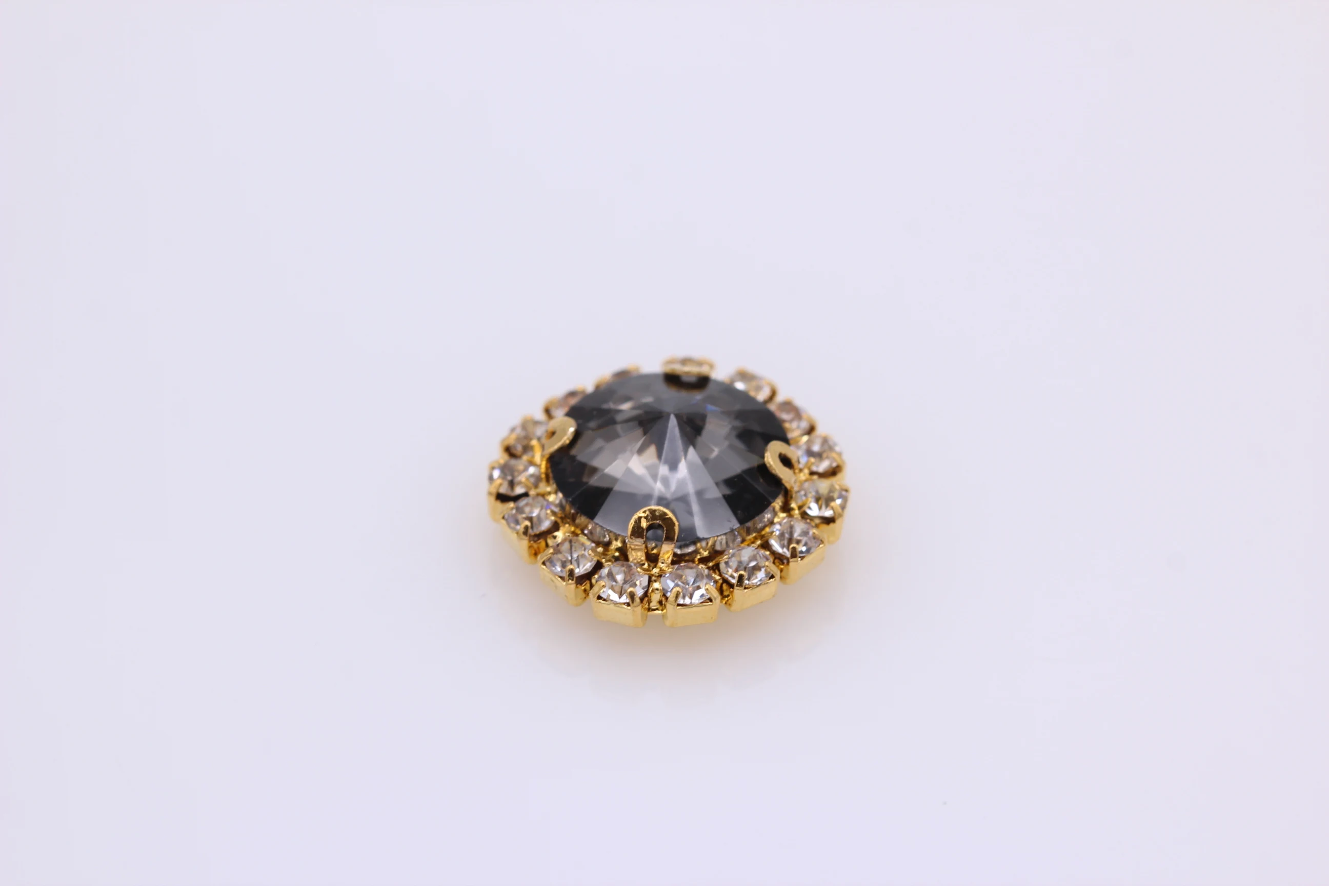 black diamond Все размеры цвета круглые Rivoli Кристалл шитье на Необычные граненые камни с кристальной цепочкой золотая металлическая чашка кристалл diy сумки для платья - Цвет: black diamond