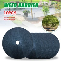 10pcs garden weed barrier biodegradable weed protection mats weed block mat round weed cover 2 sizes for outdoor gardens