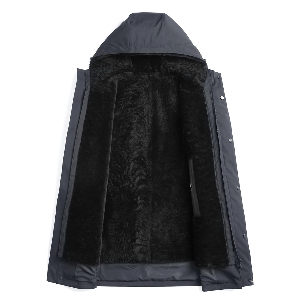 Акция Куртки из натуральной овечьей шерсти с меховой подкладкой мужские зимние