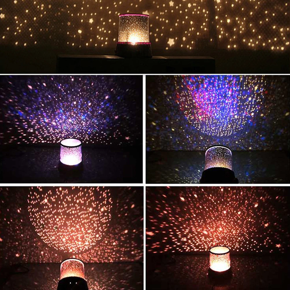 Romantic LED Night Light Projector Novelty Luminaria Moon Starry Star Sky Projection Lamp USB Table For Home Decor | Лампы и освещение