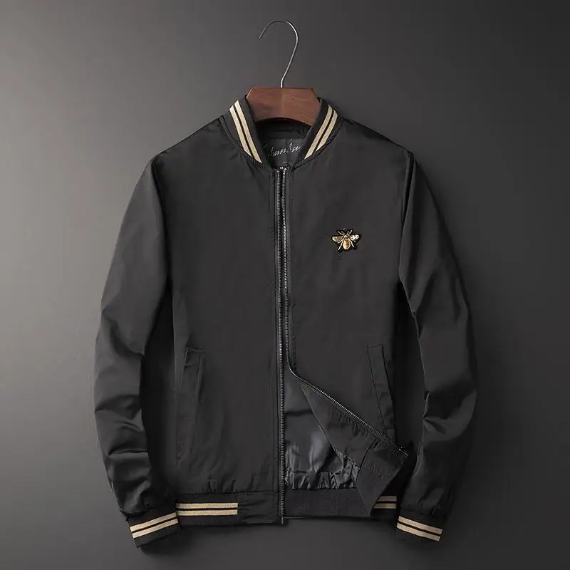 Новинка Мужская Роскошная бейсбольная куртка в рубчик с вышивкой пчела паук