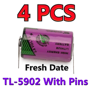 4PCS HOT Original TL-5902 1/2AA ER14250 3.6V 1200mah PLC CNC Lithium Battery With Pins