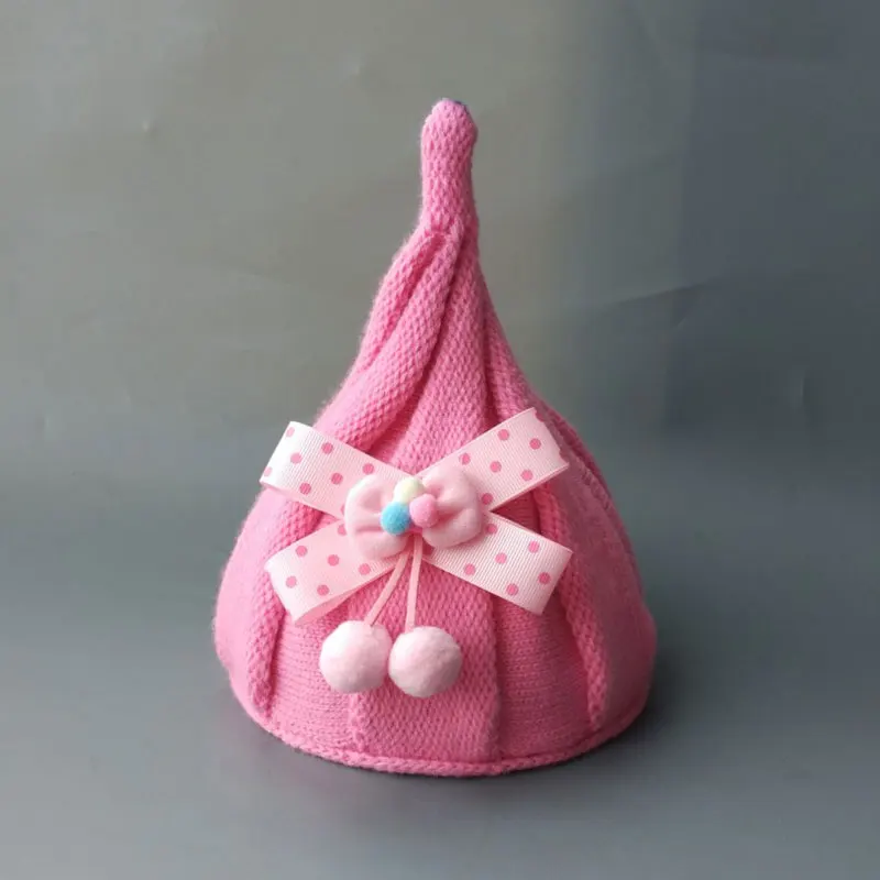 Зимняя вязаная шапка для маленьких девочек и мальчиков реквизит фотосессии