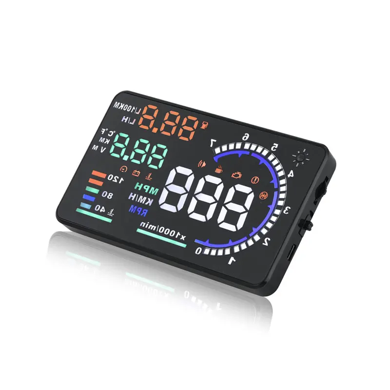

OBD2 HUD Car Head Up Display 5.5' A8 LED Windscreen Projector OBD Scanner Speed Fuel Warning Alarm Data Diagnostic Tool 4'