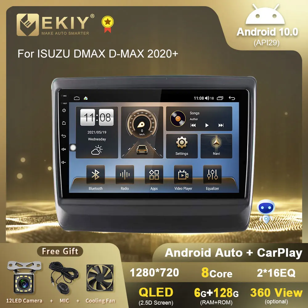 

EKIY Android 10 Car Radio For ISUZU DMAX D-MAX 2020+ GPS Navi Multimedia Player Stereo Carplay Auto QLED DSP 6+128G No 2 Din DVD