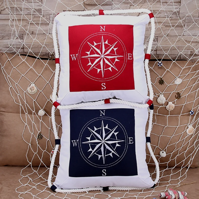 

Средиземноморская навигация мебель морская Подушка Чехол холст для компаса вышивка наволочка