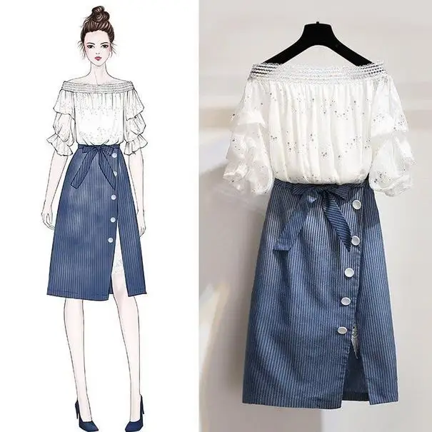 Женский кружевной костюм в стиле пэчворк белая ажурная рубашка с