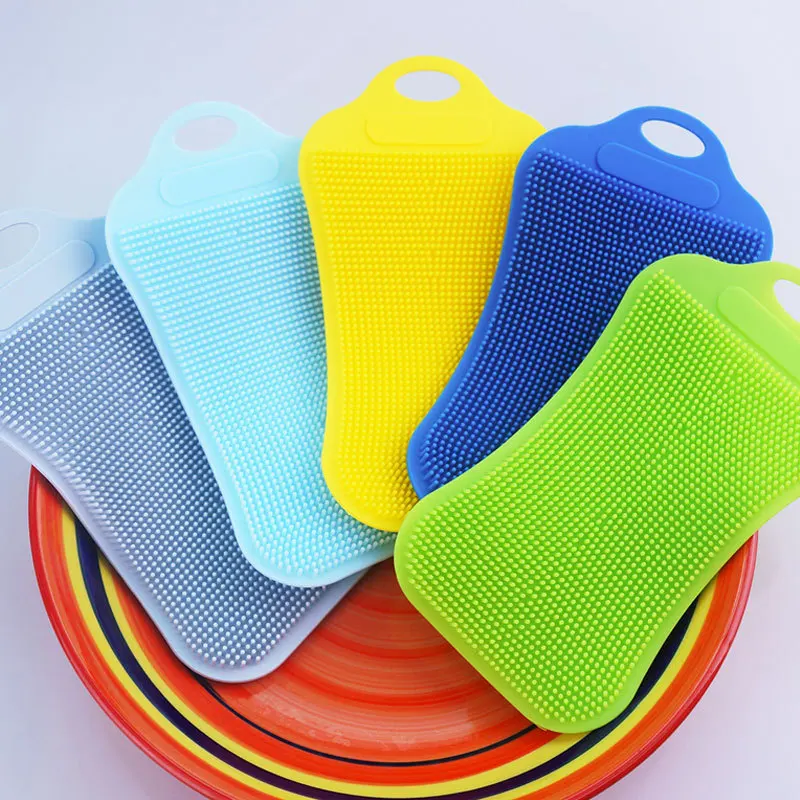 

1Pc Silicone Dish Washing Sponge Scrubber Kitchen Cleaning Antibacterial Tool Dish Bowl Magic Cleaning Brush Scouring Pad Wash